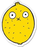 sticker of a cartoon bitter lemon vector