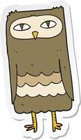 sticker of a cartoon owl vector