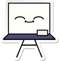 sticker of a cute cartoon white board vector