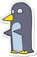 pegatina de un pingüino de dibujos animados vector