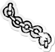 retro distressed sticker of a cartoon chain vector