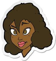 sticker of a cartoon pretty woman vector