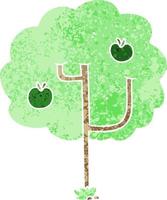 quirky retro illustration style cartoon tree vector