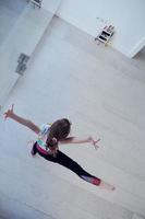 girl online education ballet class at home top view photo