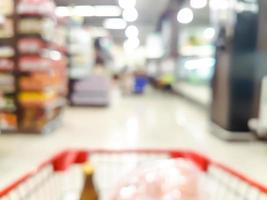 Abstract blur,shelves in supermarket photo