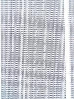 database concept with printed and coded database records photo