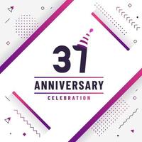 37 years anniversary greetings card, 37 anniversary celebration background free colorful vector. vector