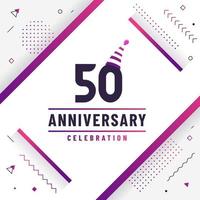 50 years anniversary greetings card, 50 anniversary celebration background free colorful vector. vector