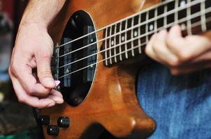 music band have training in garage photo