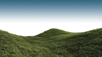 una imagen de renderizado 3d del paisaje natural de la colina cubierta de hierba foto