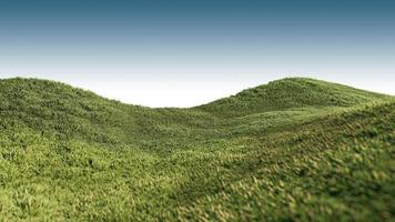 una imagen de renderizado 3d del paisaje natural de la colina cubierta de hierba foto