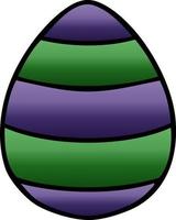 quirky gradient shaded cartoon easter egg vector