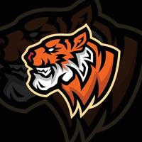 plantilla de diseño de vector de logotipo de mascota de cabeza de tigre