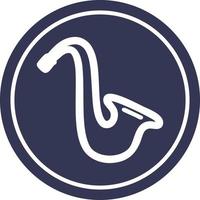 musical instrument saxophone circular icon vector