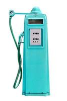 retro cyan petrol gasoline pump isolated in white background,clipping path photo