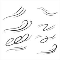 Wind. Abstract Air flow. Black wavy line. Breeze and weather icon. Flat illustration isolated on white background vector