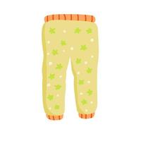 Baby pants. Infant clothes and pajamas with pattern. Cartoon illustration isolated on white background vector