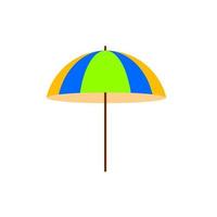 Beach umbrella. Color design. Summer accessory for sun protection. Flat cartoon illustration isolated on white vector