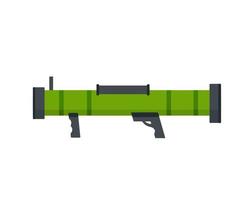 Bazooka. Rocket launcher. Large cannon with missile. Military equipment. Grenade launcher. Flat cartoon vector