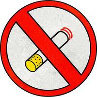 retro grunge texture cartoon no smoking allowed sign vector