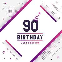 celebración de 90 cumpleaños vector
