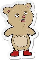 sticker of a cartoon teddy bear vector