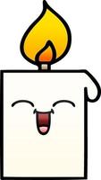 gradient shaded cartoon lit candle vector