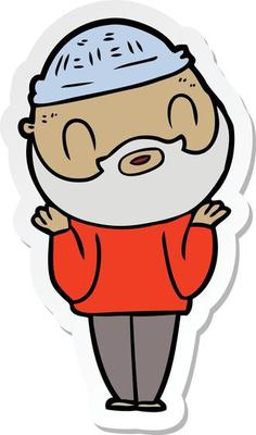 sticker of a cartoon bearded man
