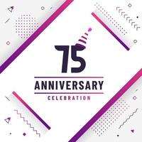 75 years anniversary greetings card, 75 anniversary celebration background free colorful vector. vector