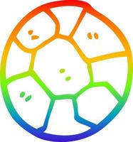 rainbow gradient line drawing cartoon soccer ball vector