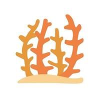 Corals on reef. Underwater plants. Exotic tropical undersea. Flat cartoon illustration vector