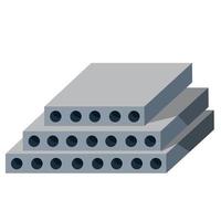 Reinforced concrete block. Building material. The house panel. Group of Wall element. Isometric illustration vector