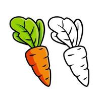 zanahoria. verduras de dibujos animados. vector