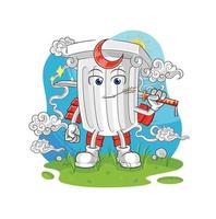 roman pillar cartoon character vector