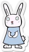 sticker of a cartoon rabbit vector