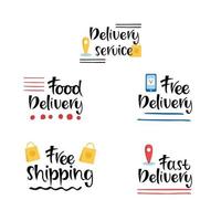 Inscription SET. Express delivery icon for apps and website. Delivery concept. Vector illustration. Flat design. Fast sheeping picture.