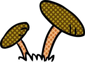 cartoon doodle of some mushrooms vector