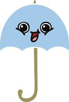 flat color retro cartoon umbrella vector