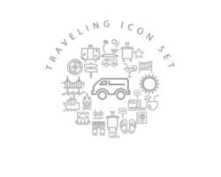 Traveling icon set design on white background. vector