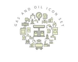 Gas and oil icon set design on white background. vector