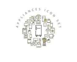 Appliances flat icon set design on white background. vector