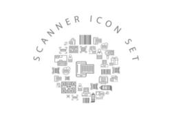 Scanner  icon set design on white background. vector