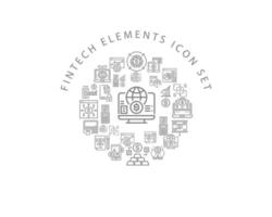 Fintech elements icon set design on white background vector