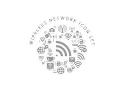 Wireless network icon set design on white background. vector