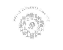 Police elements icon set design on white background vector