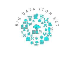 Big data icon set design on white background vector