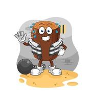 log cute cartoon character vector