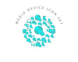 Media device icon set design on white background vector