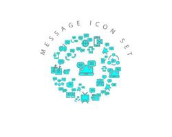 Message icon set  on white background vector