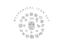 Mechanical icon set design on white background. vector